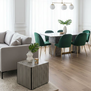 Modern European furniture - Black & White Bone Side Table - www.oroa.com