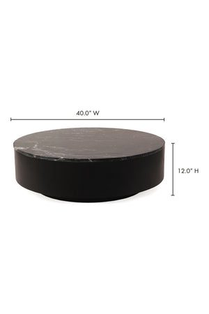 Modern European furniture - Black Marble Round Coffee Table - www.oroa.com