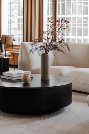 Modern European furniture - Black Marble Round Coffee Table - www.oroa.com