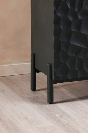  Modern European furniture - Black Oak Chiseled 4-Door Sideboard - www.oroa.com | Oroa.com