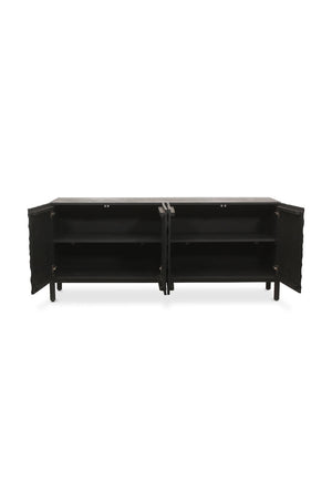   Modern European furniture - Black Oak Chiseled 4-Door Sideboard - www.oroa.com | Oroa.com