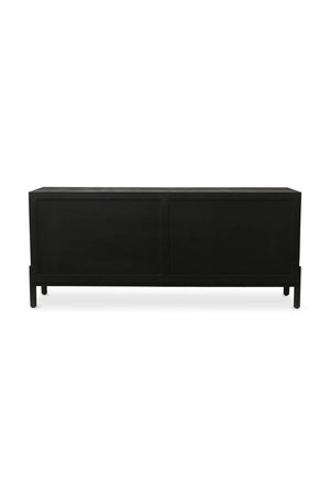   Modern European furniture - Black Oak Chiseled 4-Door Sideboard - www.oroa.com | Oroa.com