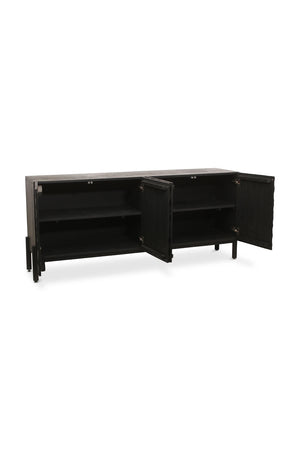   Modern European furniture - Black Oak Chiseled 4-Door Sideboard - www.oroa.com | Oroa.com