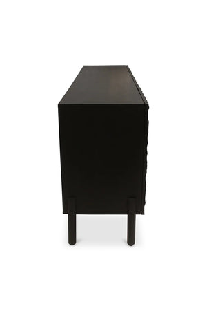   Modern European furniture - Black Oak Chiseled 4-Door Sideboard - www.oroa.com | Oroa.com