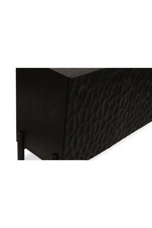   Modern European furniture - Black Oak Chiseled 4-Door Sideboard - www.oroa.com | Oroa.com