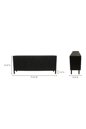   Modern European furniture - Black Oak Chiseled 4-Door Sideboard - www.oroa.com | Oroa.com