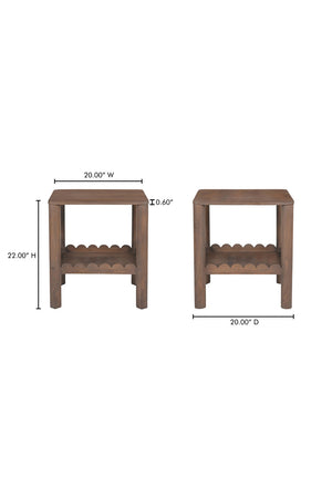   Modern European furniture - Scalloped Edge Brown Side Table - www.oroa.com | Oroa.com