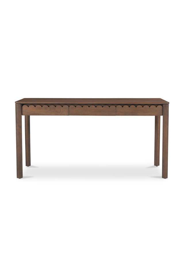 Modern European furniture - Scalloped Edge Wooden 3-Drawer Desk - www.oroa.com