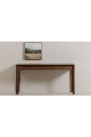  Modern European furniture - Scalloped Edge Wooden 3-Drawer Desk - www.oroa.com | Oroa.com