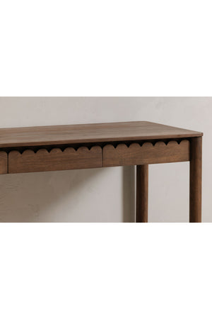   Modern European furniture - Scalloped Edge Wooden 3-Drawer Desk - www.oroa.com | Oroa.com