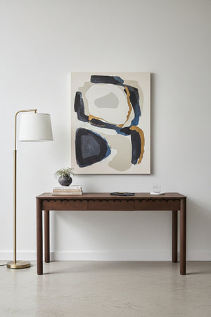   Modern European furniture - Scalloped Edge Wooden 3-Drawer Desk - www.oroa.com | Oroa.com