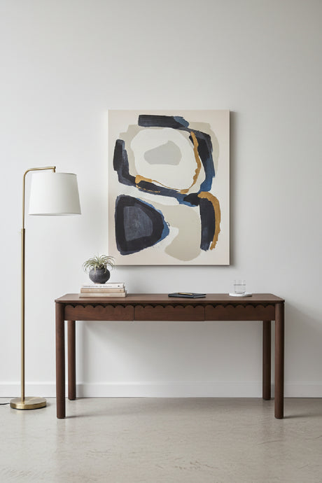   Modern European furniture - Scalloped Edge Wooden 3-Drawer Desk - www.oroa.com | Oroa.com