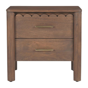 Modern European furniture - Scalloped-Edge 2-Drawer Nightstand - www.oroa.com