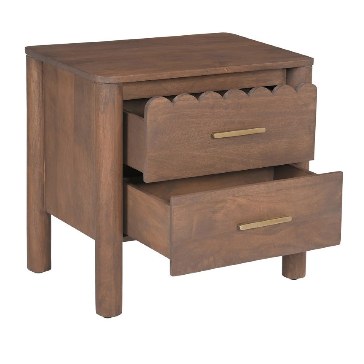 Modern European furniture - Scalloped-Edge 2-Drawer Nightstand - www.oroa.com