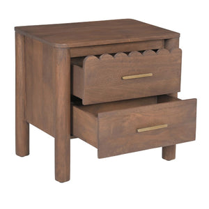 Modern European furniture - Scalloped-Edge 2-Drawer Nightstand - www.oroa.com