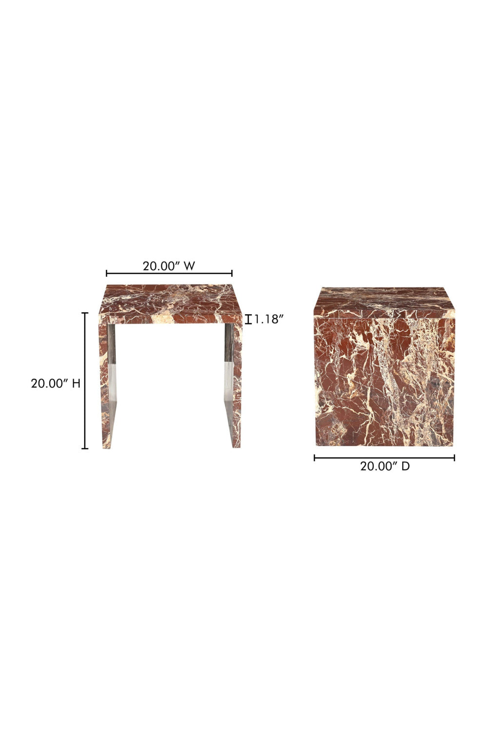 Marble Square Accent Table | Novi Living Rosa | Oroa.com