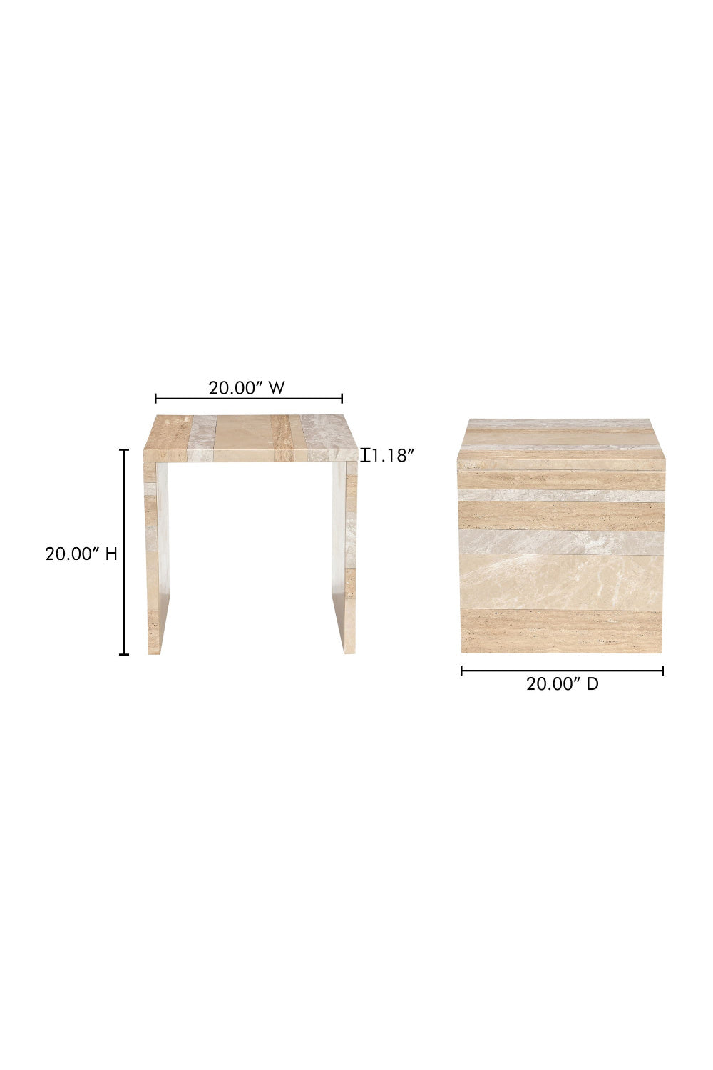 Marble Square Accent Table | Novi Living Rosa | Oroa.com