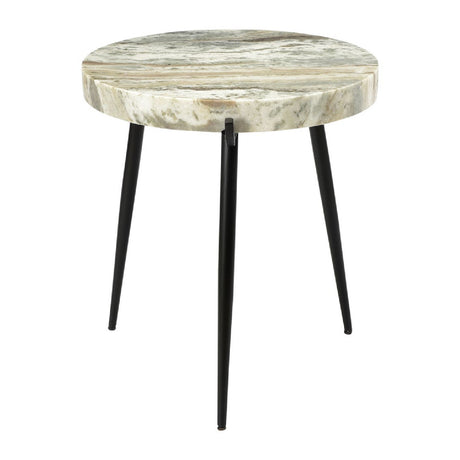 Modern European furniture - Iron Base Marble Accent Table - www.oroa.com