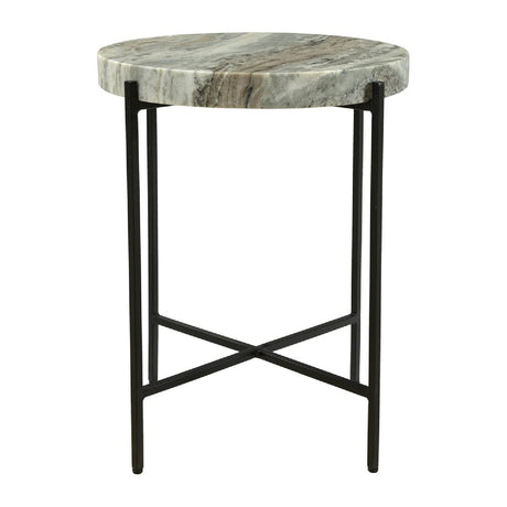Modern European furniture - Round Natural Marble Accent Table - www.oroa.com