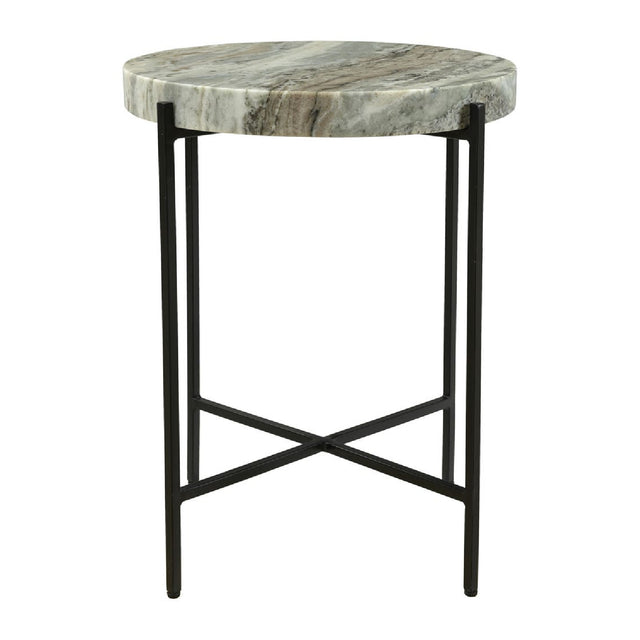 Modern European furniture - Round Natural Marble Accent Table - www.oroa.com