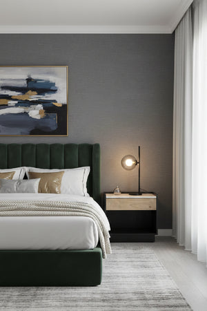 Modern European furniture - Marble Top Black Nightstand - www.oroa.com