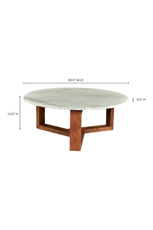   Modern European furniture - Wooden Base Marble Coffee Table - www.oroa.com | Oroa.com