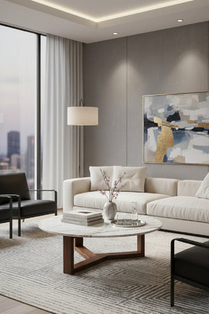   Modern European furniture - Wooden Base Marble Coffee Table - www.oroa.com | Oroa.com