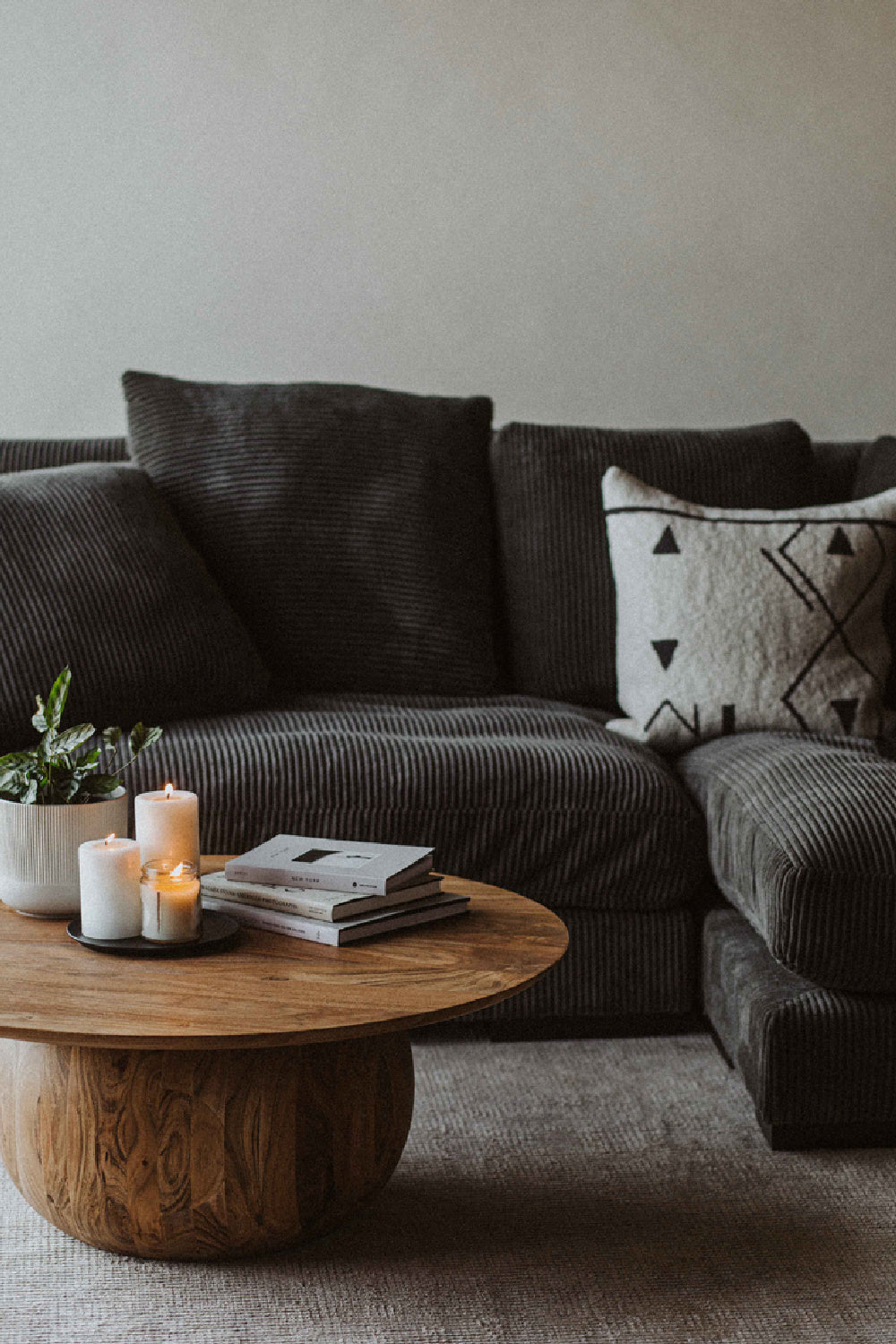 Modern European furniture - Natural Acacia Round Coffee Table - www.oroa.com