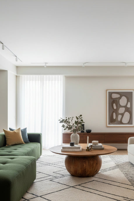 Modern European furniture - Natural Acacia Round Coffee Table - www.oroa.com