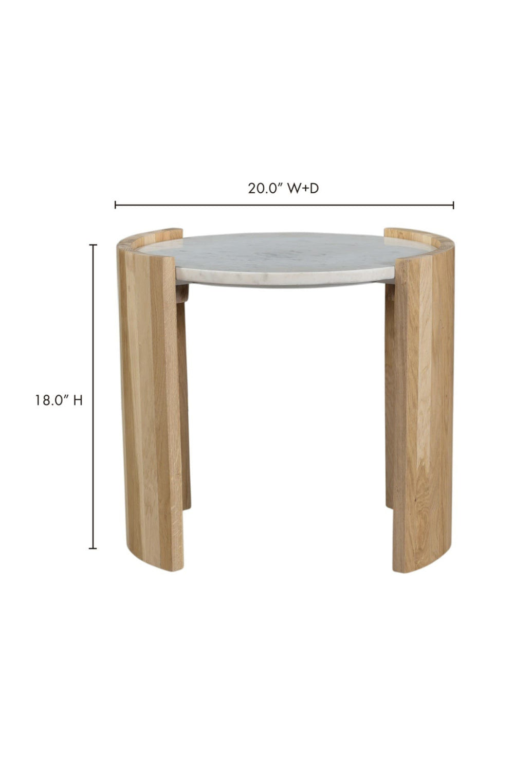White Oak Round Side Table | Novi Living Dala | Oroa.com