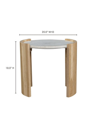 White Oak Round Side Table | Novi Living Dala | Oroa.com