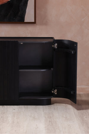   Modern European furniture - Black Acacia 4-Door Sideboard - www.oroa.com | Oroa.com