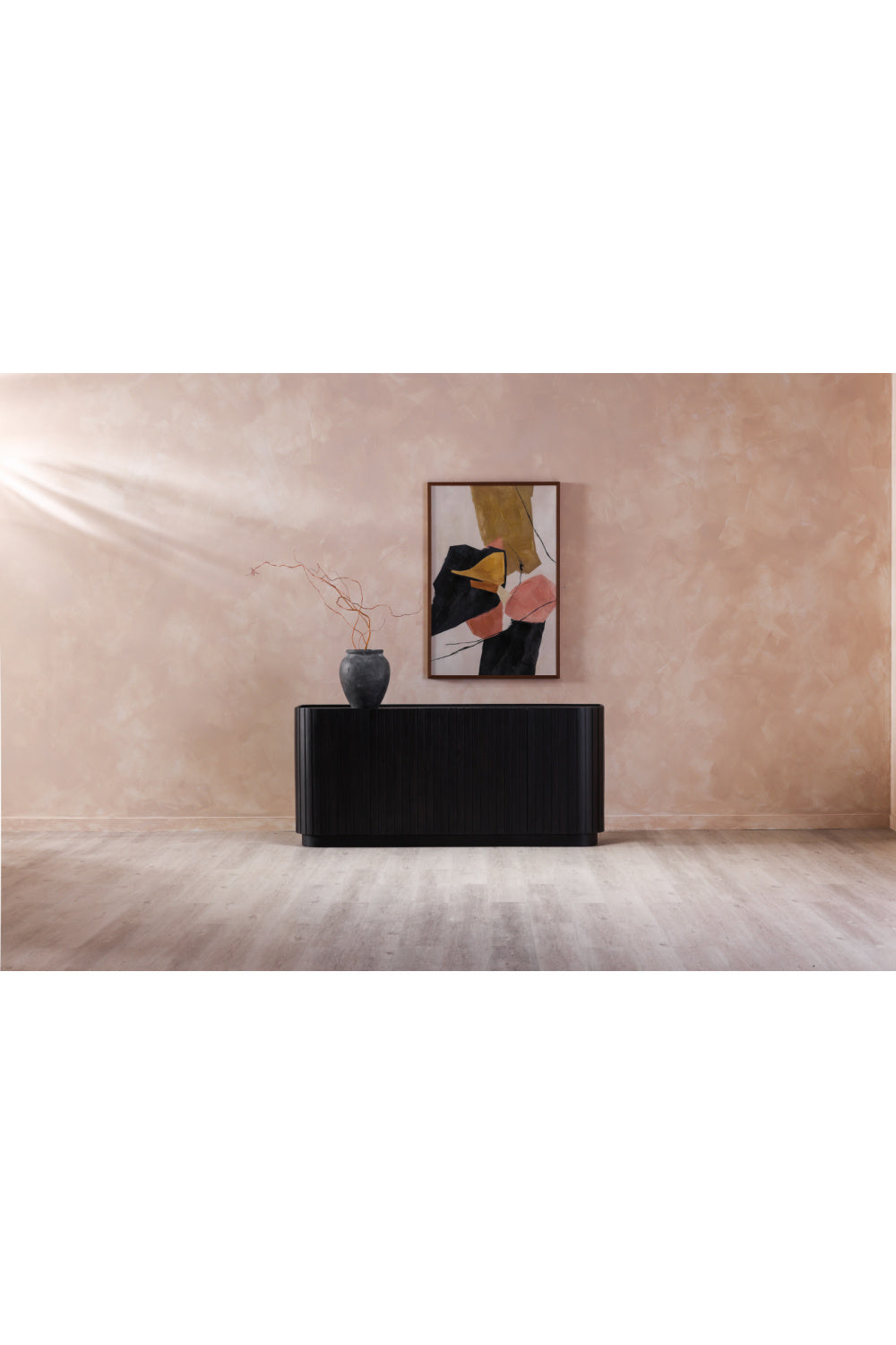   Modern European furniture - Black Acacia 4-Door Sideboard - www.oroa.com | Oroa.com
