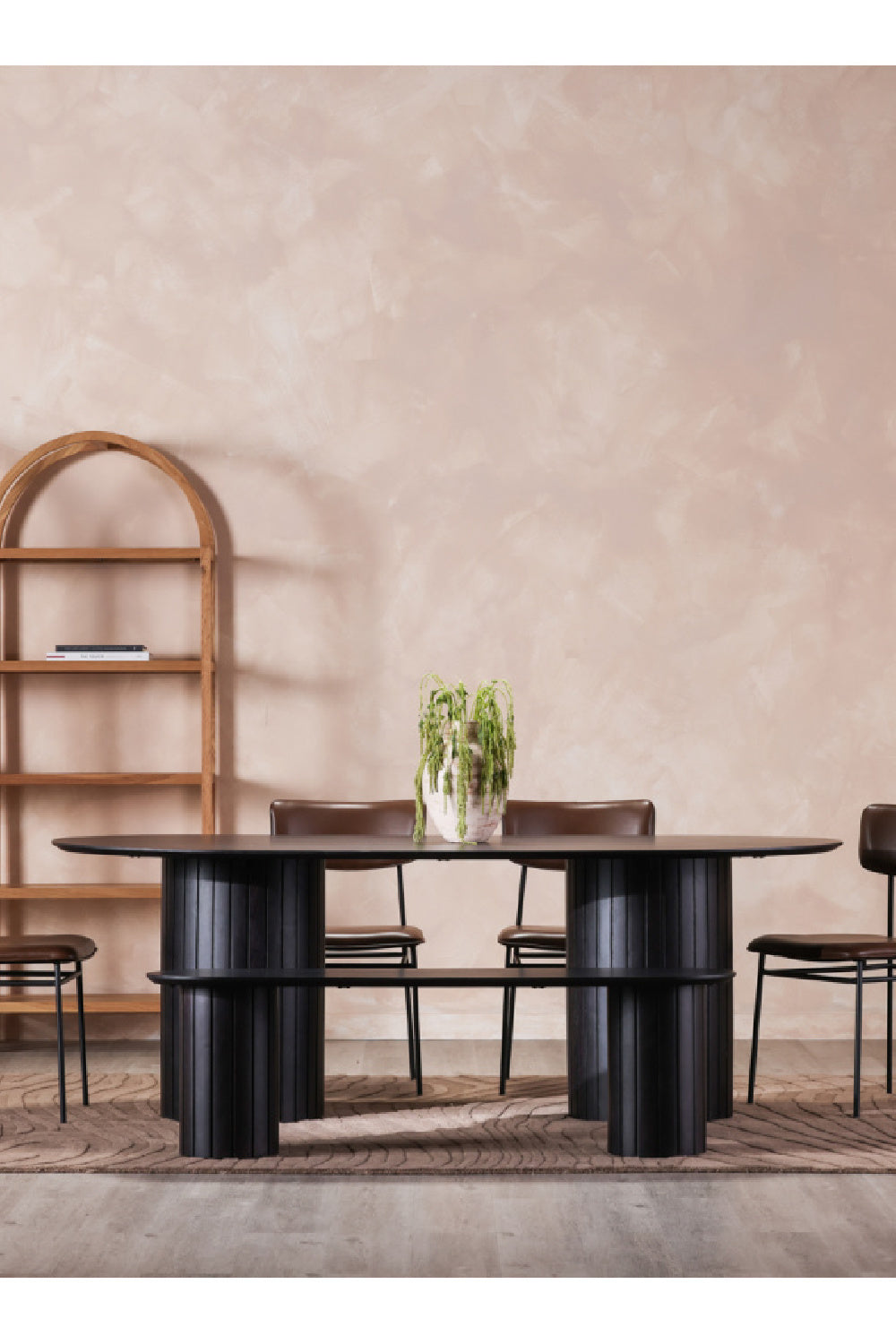 Modern European furniture - Black Acacia Wood Bench - www.oroa.com