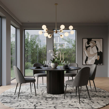 Modern European furniture - Black Acacia Round Dining Table - www.oroa.com
