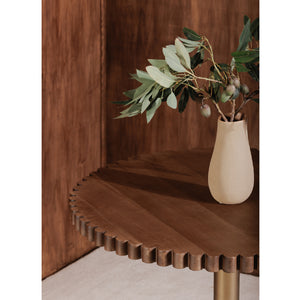Modern European furniture - Round Scalloped Pedestal Coffee Table - www.oroa.com