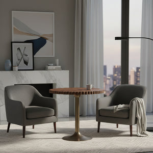 Modern European furniture - Round Scalloped Pedestal Coffee Table - www.oroa.com