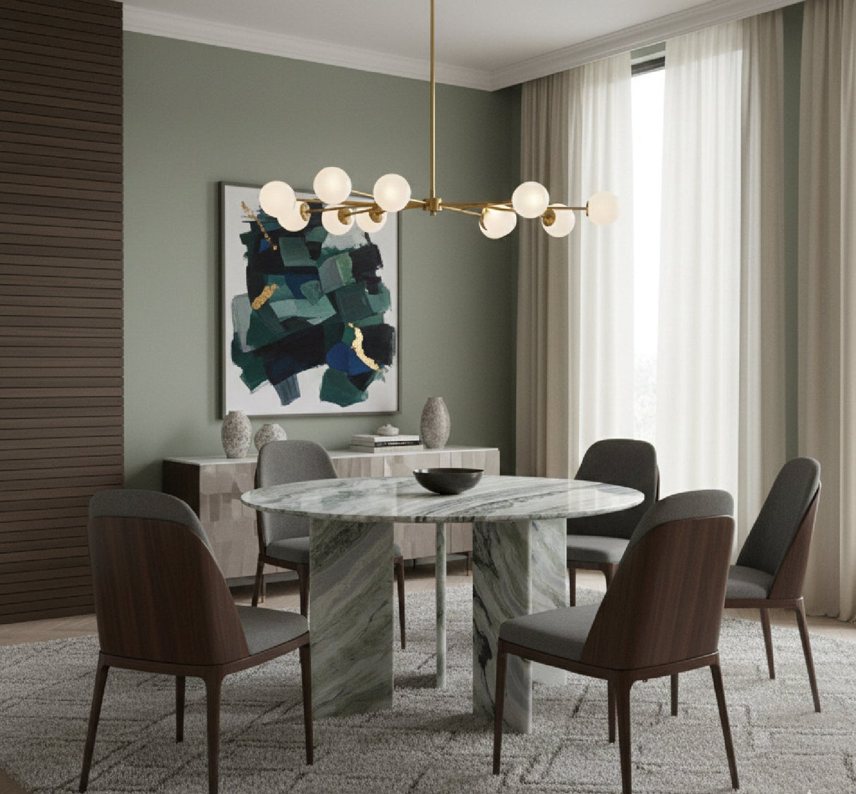 Green Onyx Marble Dining Table | Novi Living Celia | Oroa.com