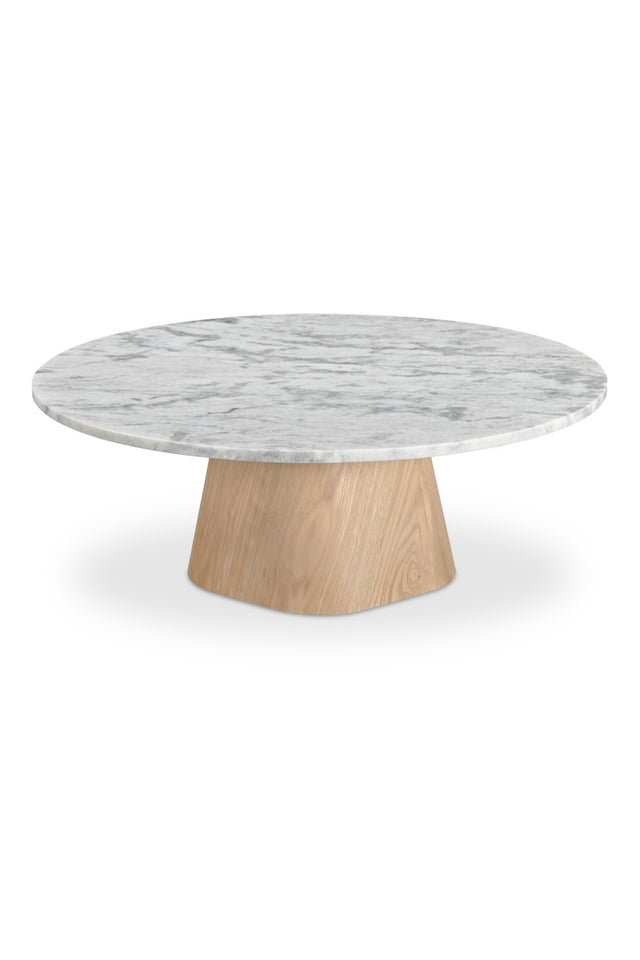 Modern European furniture - Round White Marble Coffee Table - www.oroa.com