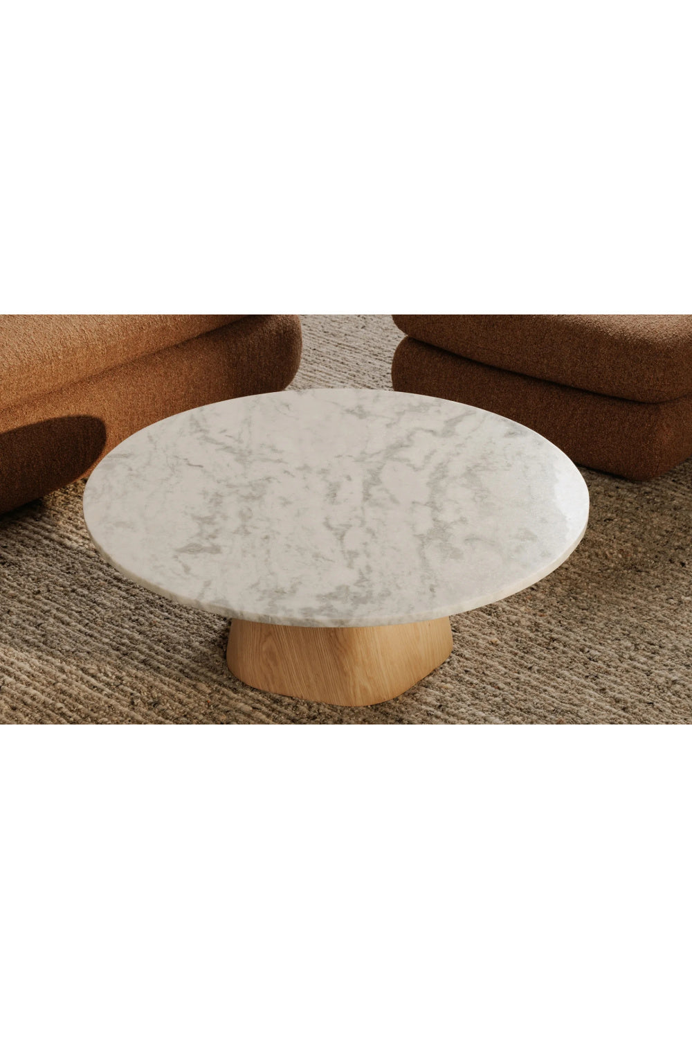 Modern European furniture - Round White Marble Coffee Table - www.oroa.com