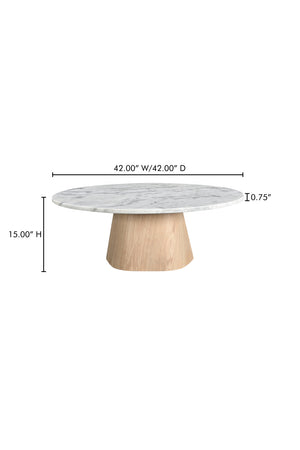 Modern European furniture - Round White Marble Coffee Table - www.oroa.com
