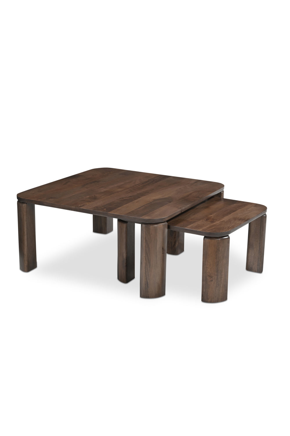 Modern European furniture - Brown Wooden Nesting Coffee Tables (2) - www.oroa.com