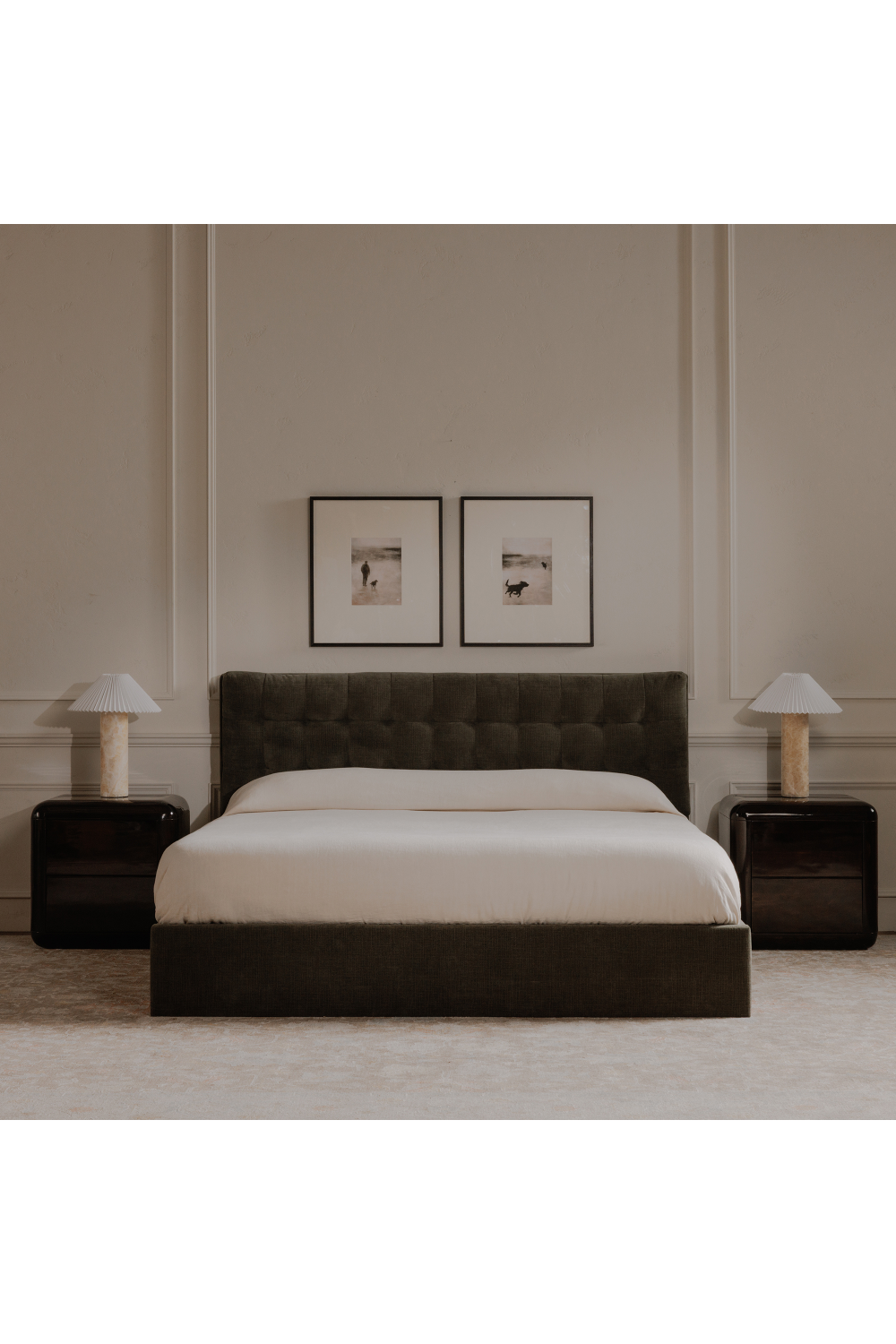   Modern European furniture - 2-Drawer Brown Acacia Nightstand - www.oroa.com | Oroa.com