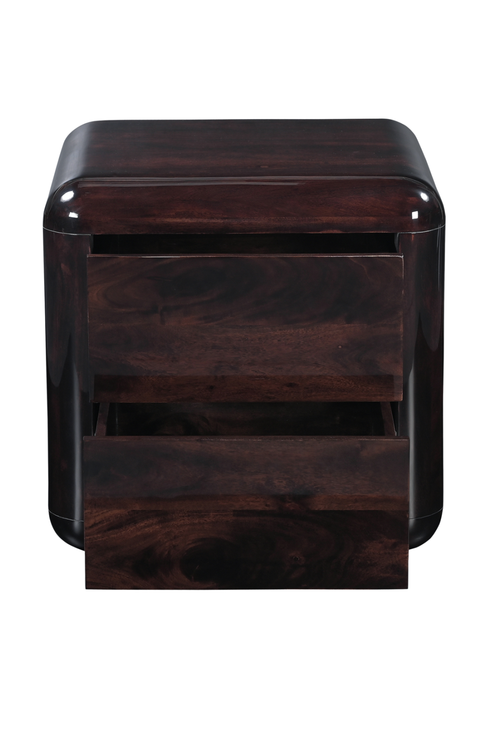   Modern European furniture - 2-Drawer Brown Acacia Nightstand - www.oroa.com | Oroa.com