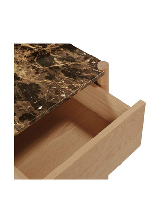 Marble Top 1-Drawer Nightstand | Novi Living Elio | Oroa.com