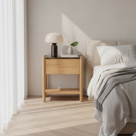 Marble Top 1-Drawer Nightstand | Novi Living Elio | Oroa.com