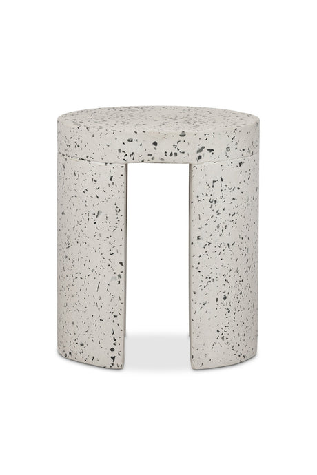 Modern European furniture - White Terrazzo Outdoor Stool - www.oroa.com