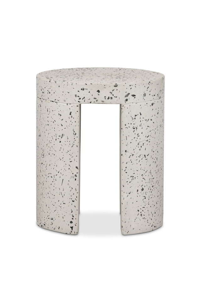 Modern European furniture - White Terrazzo Outdoor Stool - www.oroa.com