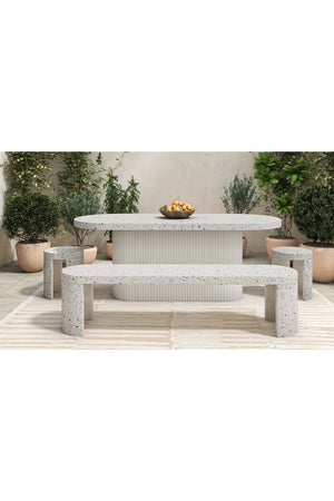 Modern European furniture - White Terrazzo Outdoor Stool - www.oroa.com