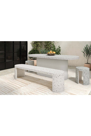 Modern European furniture - White Terrazzo Outdoor Stool - www.oroa.com